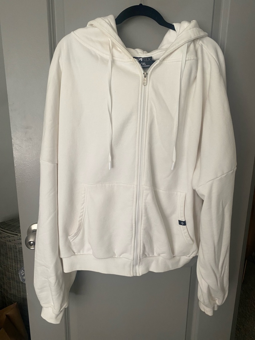 POPFLEX White Full-Zip Hoodie